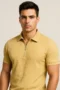 Men's Cross-Knitted Polo T-Shirt | Biege