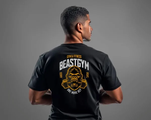 BEASTGYM “One More Rep” Oversized Tee | Black