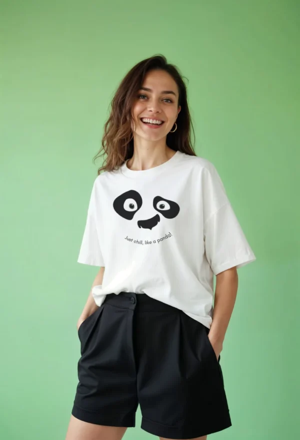 Just Chill Like a Panda | Oversized T-Shirt | White