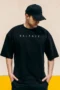 "BALANCE" Minimal Oversized Tee | Black